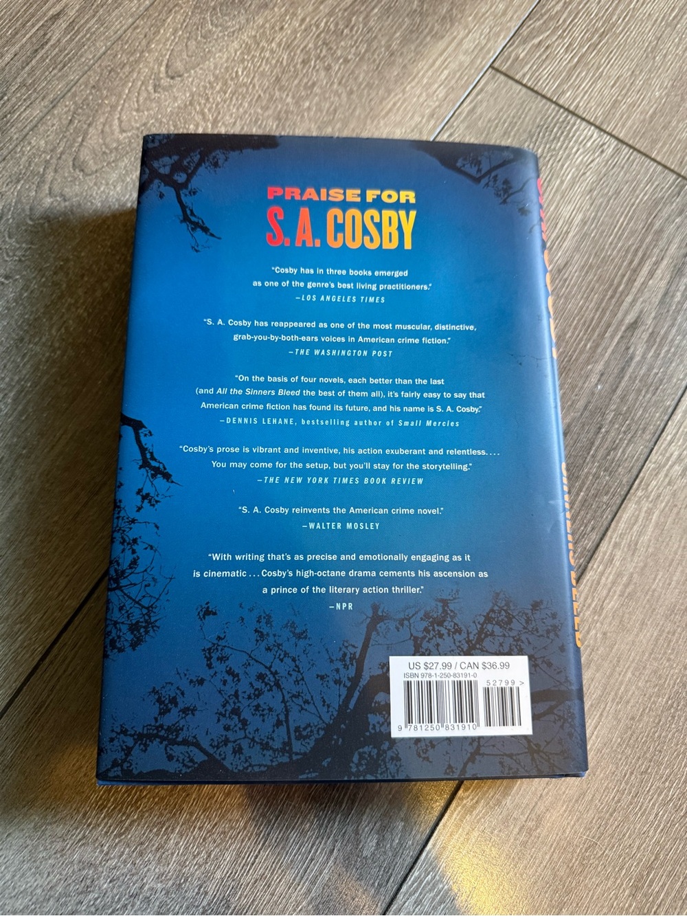 S.A. Cosby "All The Sinners Bleed" Hardcover - Picture 2 of 3